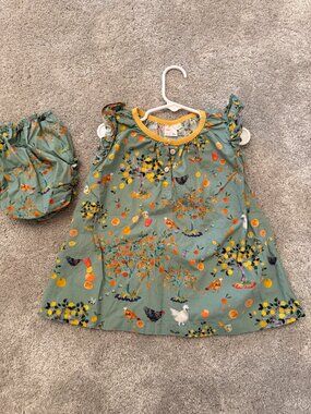 Oso & Me Farm Print Dress + Bloomers Set